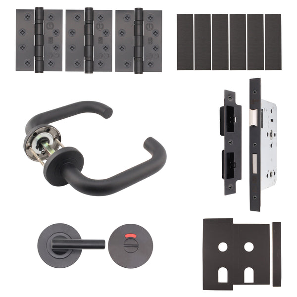 Fire Door Kit - Bathroom Cubicle Door - Medium Duty - Matt Black - tradefit - Featured Image