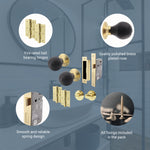 Beehive Ebony/Brass Wooden Mortice/Rim Door Knob Kit - 80mm Bathroom Lock - tradefit - 4