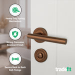 Olbia Bronze Lever on Rose Door Handle Pack - 80mm Bathroom Lock - tradefit - 4