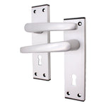 Aluminium Council 5 Lever Lock Pack - 150 x 40mm - 66mm Lock x 76mm Hinges - Satin Aluminium - tradefit - 2