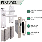 Aluminium Council 5 Lever Lock Pack - 150 x 40mm - 66mm Lock x 76mm Hinges - Satin Aluminium - tradefit - 3
