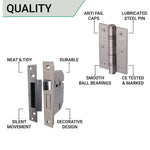 Aluminium Council 5 Lever Lock Pack - 150 x 40mm - 66mm Lock x 76mm Hinges - Satin Aluminium - tradefit - 5