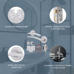 Euroda - Plus Satin Chrome Lever on Rose Fire Door Handle Pack - Bathroom - FD30/60 - tradefit - 3