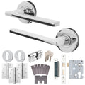 Euroda Polished Chrome Lever on Rose Fire Door Handle Pack - Euro Lock & Cylinder