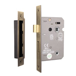 Mortice Fire Rated Bathroom Lock - 64mm Case Size - 44mm Backset - Antique Brass - tradefit - 1