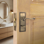 Mortice Fire Rated Bathroom Lock - 64mm Case Size - 44mm Backset - Antique Brass - tradefit - 7