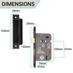 Tangier Matt Black Mortice Door Knob Kit - 80mm Sashlock - tradefit - 3