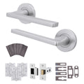 Euroda Satin Chrome Lever on Rose Fire Door Handle Pack - Latch - FD30/60