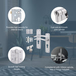 Euroda - Plus Satin Chrome Door Handle Pack - Euro Lock & Thumbturn Cylinder - tradefit - 3