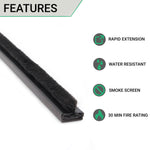 Intumescent Seal Strip - Fire and Smoke - 10x4x2100mm - Black - Pack of 50 - tradefit - 5