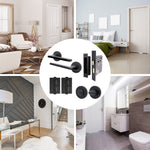 Euroda Black Lever on Rose Door Handle Pack - Bathroom - tradefit - 7