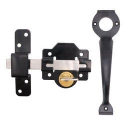 Long Throw Gate Lock & Pull Handle - Double Locking - 50mm - tradefit
