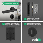 Dinis Matt Black Lever on Rose Door Handle Pack - 80mm Sashlock - 5