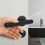 Dumont Matt Black Lever on Rose Door Handle Kit - Medium Duty FD30/60 - 80mm Bathroom Lock - tradefit - 6