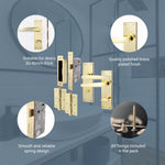 Straight Pattern Polished Brass Door Handle Pack - 80mm Bathroom Lock - tradefit - 4