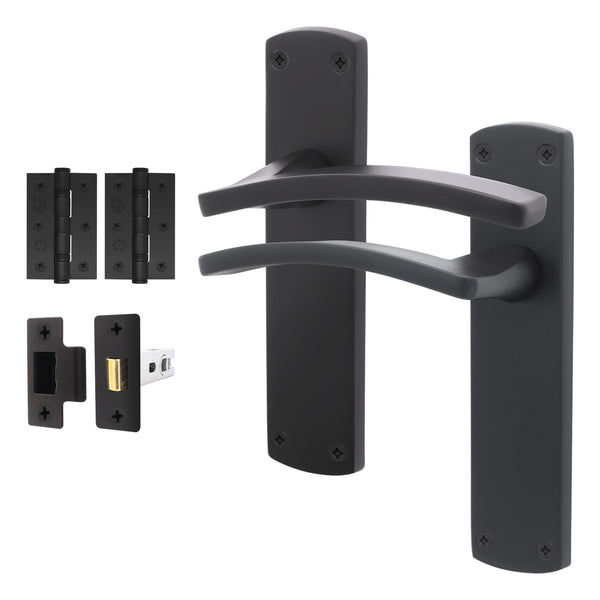Euroda - Plus Black Door Handle Pack - Latch - tradefit - Featured Image