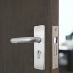 Round Bar 19mm Safety Return To Door Lever Euro Lock 48.5mm c/c Pack - 175x44mm - 76mm Lock x 102mm Hinges - Satin Stainless - tradefit - 6