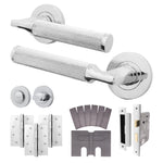 Mode - Grip Polished Chrome Lever on Rose Fire Door Handle Pack - Bathroom - FD30/60 - tradefit - 1
