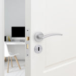 Euroda - Plus Satin Chrome Lever on Rose Door Handle Pack - 3 Lever Lock - tradefit - 6
