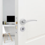 Euroda - Plus Satin Chrome Lever on Rose Fire Door Handle Pack - 3 Lever Lock - FD30/60 - tradefit - 6