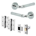 Santana Polished Chrome Lever on Rose Door Handle Kit - 64mm Latch
