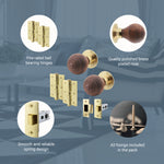 Beehive Rosewood/Brass Mortice/Rim Door Knob Kit - 76mm Latch - tradefit - 4