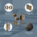 Victorian Antique Brass Mortice Door Knob Kit - 80mm Sashlock - tradefit - 4