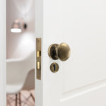 Victorian Antique Brass Mortice Door Knob Kit - 80mm Sashlock - tradefit - 6