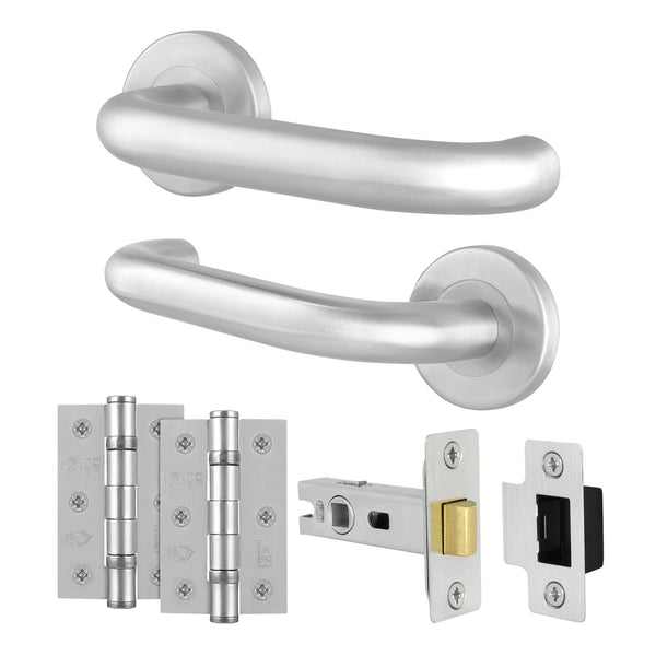 Return to Door Lever on Rose Aluminium Door Handle Kit - Medium Duty - 76mm Latch - tradefit - Featured Image