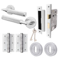 Mode-Grip Polished Chrome Lever on Rose Door Handle Pack - 3 Lever Lock
