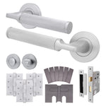 Mode - Grip Satin Chrome Lever on Rose Fire Door Handle Pack - Bathroom - FD30/60 - tradefit - 1