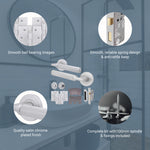 Mode - Grip Satin Chrome Lever on Rose Fire Door Handle Pack - Bathroom - FD30/60 - tradefit - 3