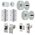 Temara Polished Chrome Mortice Door Knob Kit - 76mm Bathroom Deadbolt