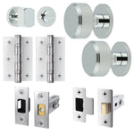 Temara Polished Chrome Mortice Door Knob Kit - 76mm Bathroom Deadbolt - tradefit - 1