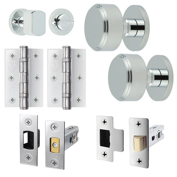 Temara Polished Chrome Mortice Door Knob Kit - 76mm Bathroom Deadbolt - tradefit - Featured Image