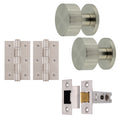 Nador Satin Nickel Mortice Door Knob Kit - 76mm Latch