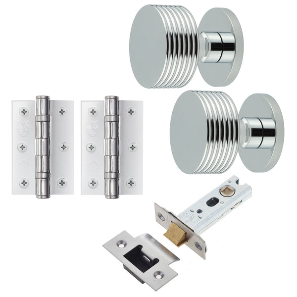 Tangier Polished Chrome Mortice Door Knob Kit - 76mm Latch - tradefit - Featured Image