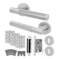 Dumont Satin Nickel Lever on Rose Door Handle Kit - Medium Duty FD30/60 - 80mm Sashlock
