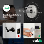 Dumont Satin Nickel Lever on Rose Door Handle Kit - Sashlock - tradefit - 3