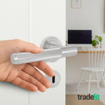 Dumont Satin Nickel Lever on Rose Door Handle Kit - Sashlock - tradefit - 6