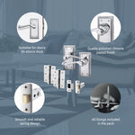 Georgian Rope Edge Scroll Polished Chrome Door Handle Pack - 76mm Latch - tradefit - 4