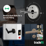 Moreno Antique Brass Lever on Rose Door Handle Kit - 64mm Bathroom Lock - tradefit - 3