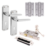 Contractor Satin Aluminium Door Handle Pack - 3 Lever Sashlock - tradefit - 1