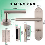 Olbia Satin Nickel Door Handle Pack - 80m Bathroom - tradefit - 3