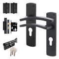 Euroda-Plus Black Door Handle Pack - Euro Lock & Thumbturn Cylinder