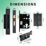 Euroda - Plus Black Door Handle Pack - Euro Lock & Thumbturn Cylinder - tradefit - 5