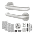 Fire Door Kit - Disabled Toilet Cubicle Lift To Lock - Heavy Duty - Satin Stainless Steel - tradefit
