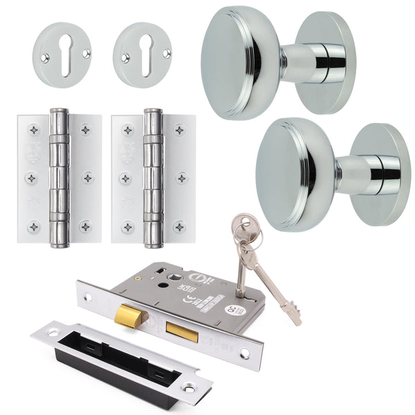 Martil Polished Chrome Mortice Door Knob Kit - 80mm Sashlock - tradefit - Featured Image