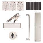 Fire Door Kit - Female Toilet Entrance - Heavy Duty - Satin Stainless Steel - tradefit - 1