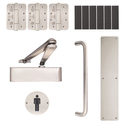 Fire Door Kit - Male Toilet Entrance - Severe Duty - Satin Stainless Steel - tradefit